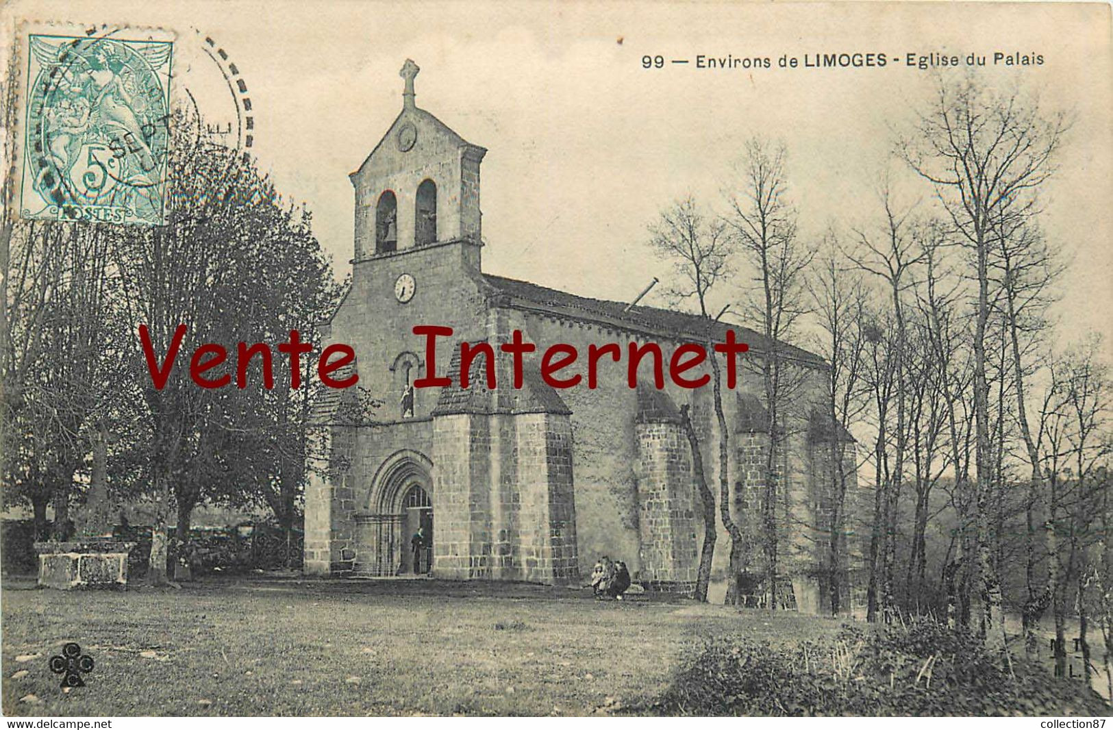 87 ☺♦♦ LE PALAIS sur VIENNE < L'EGLISE - CARTE ECRITE à Melle CHARBONNIER au MOULIN du BUIS à CONDAT