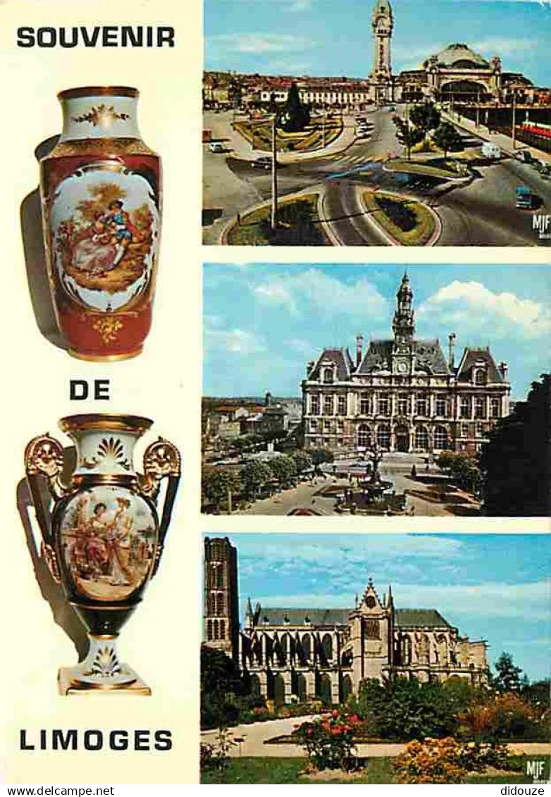 87 - Limoges - Multivues - Automobiles - Porcelaine de Limoges - Carte Neuve - CPM - Voir Scans Recto-Verso