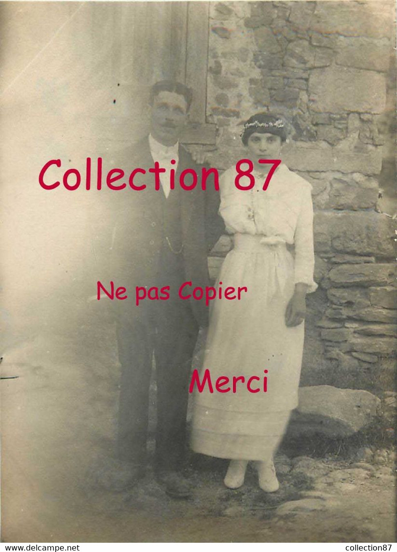 87 ☺♣♣ RILHAC RANCON - CONTAMINES < MARIAGE de Mathurin BRUN et Anna PERRICHON < COUPLE de MARIES en 1919