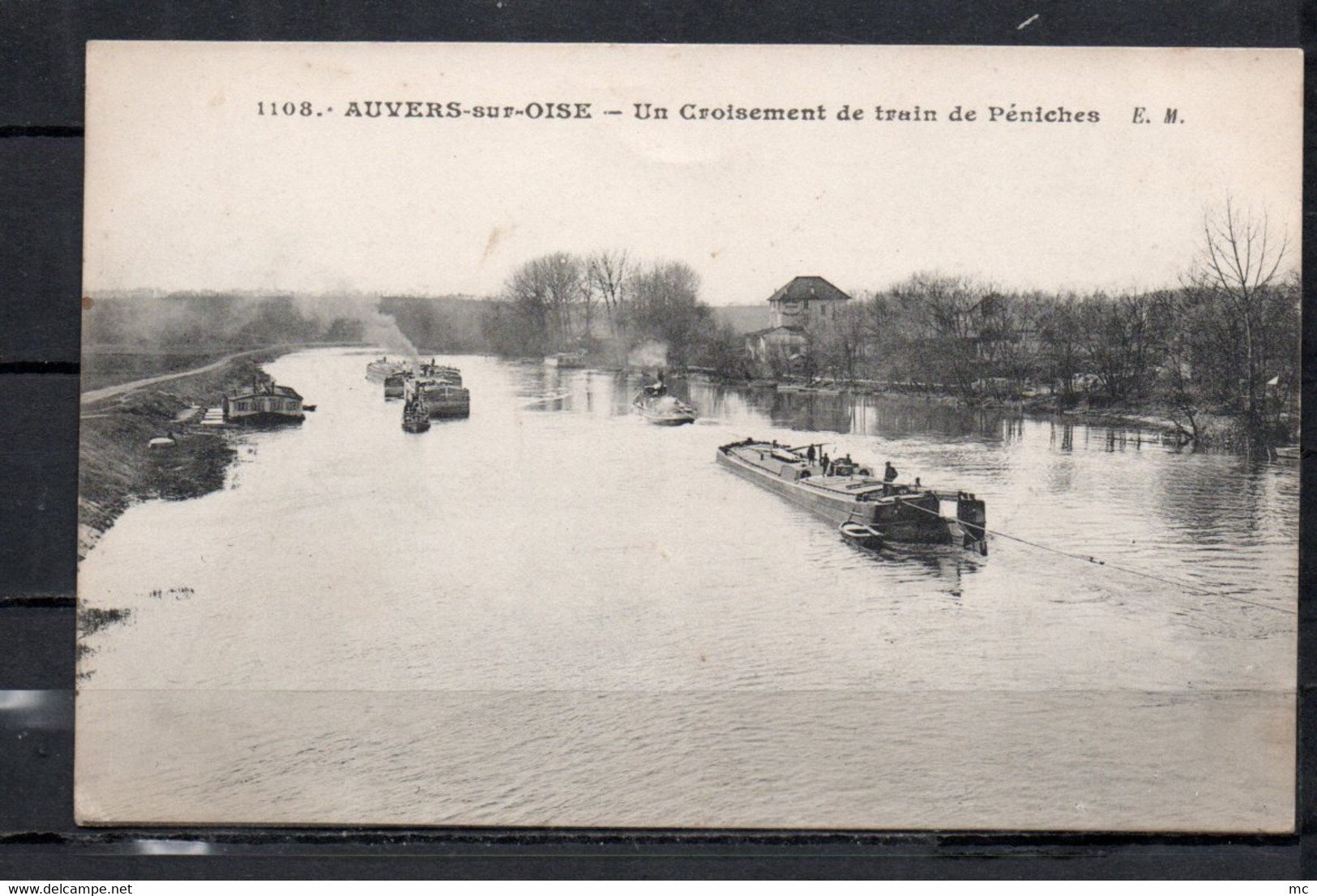 89 - Auvers sur Oise - Un Croisement de train de Péniches