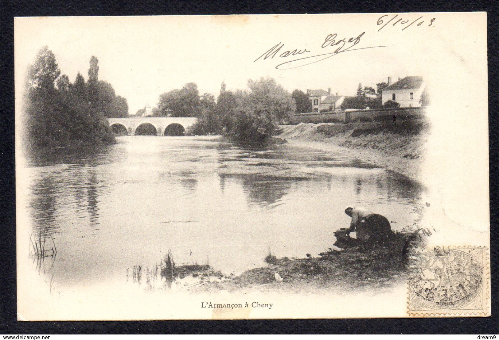 89 CHENY - L'Armançon à Cheny - Lavandière