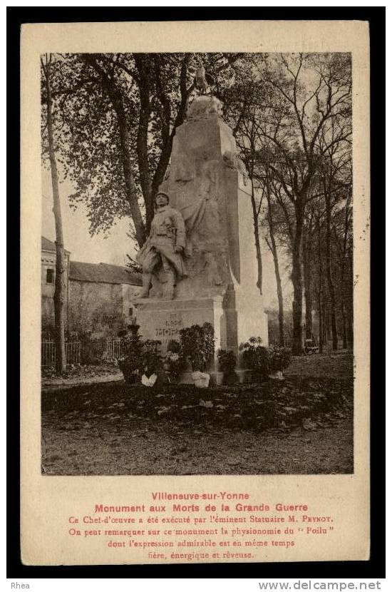 89 Villeneuve-sur-Yonne monument aux morts D89D K89464K C89464C RH061444