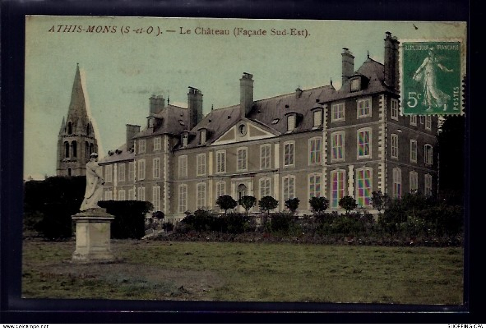 91 - Athis-Mons - le château - façade Sud-Est - Voyagé - Dos divisé