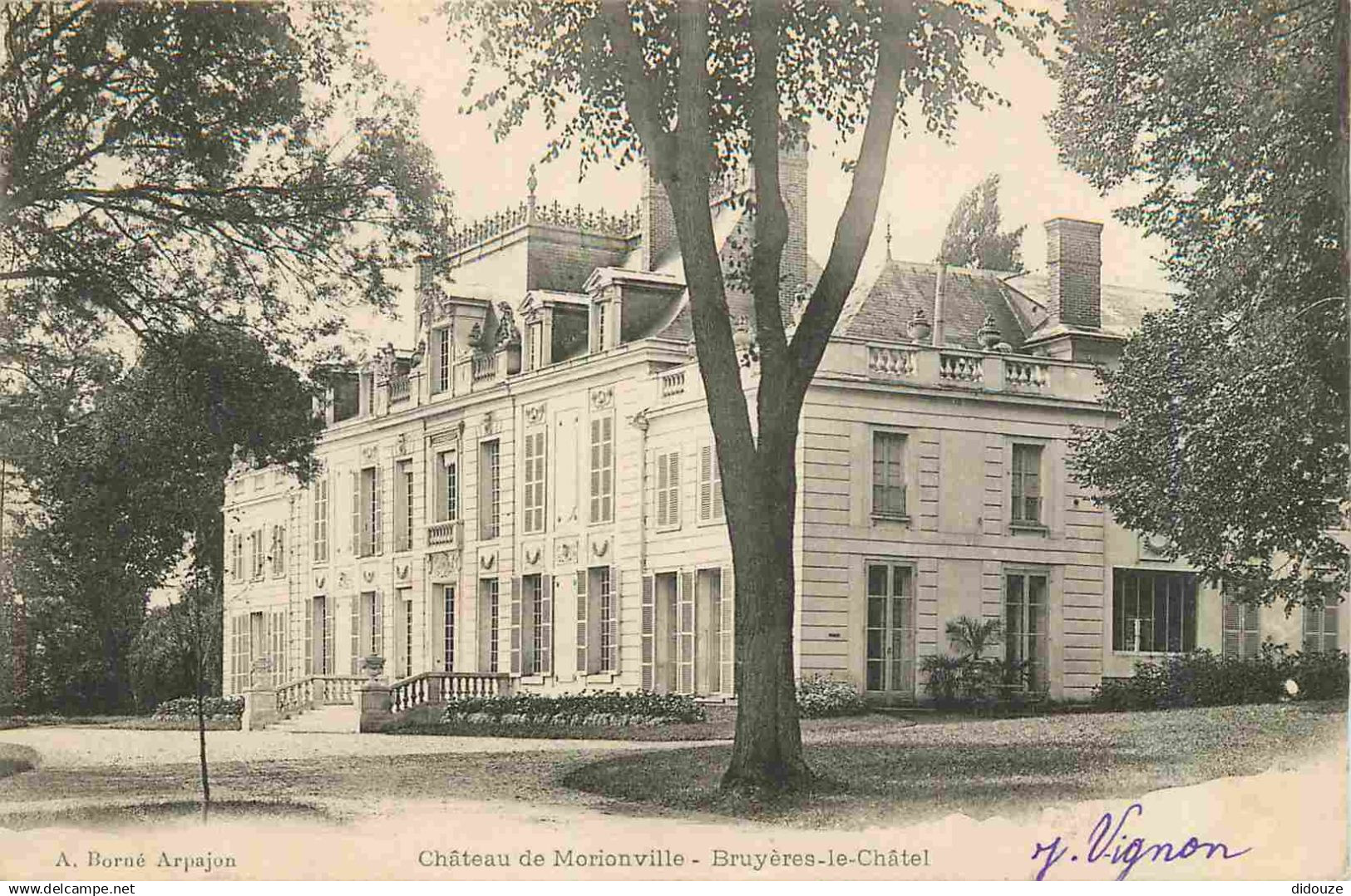 91 - Bruyeres le Chatel - Château de Morionville - Précurseur - CPA - Oblitération de 1904 - Voir Scans Recto-Verso