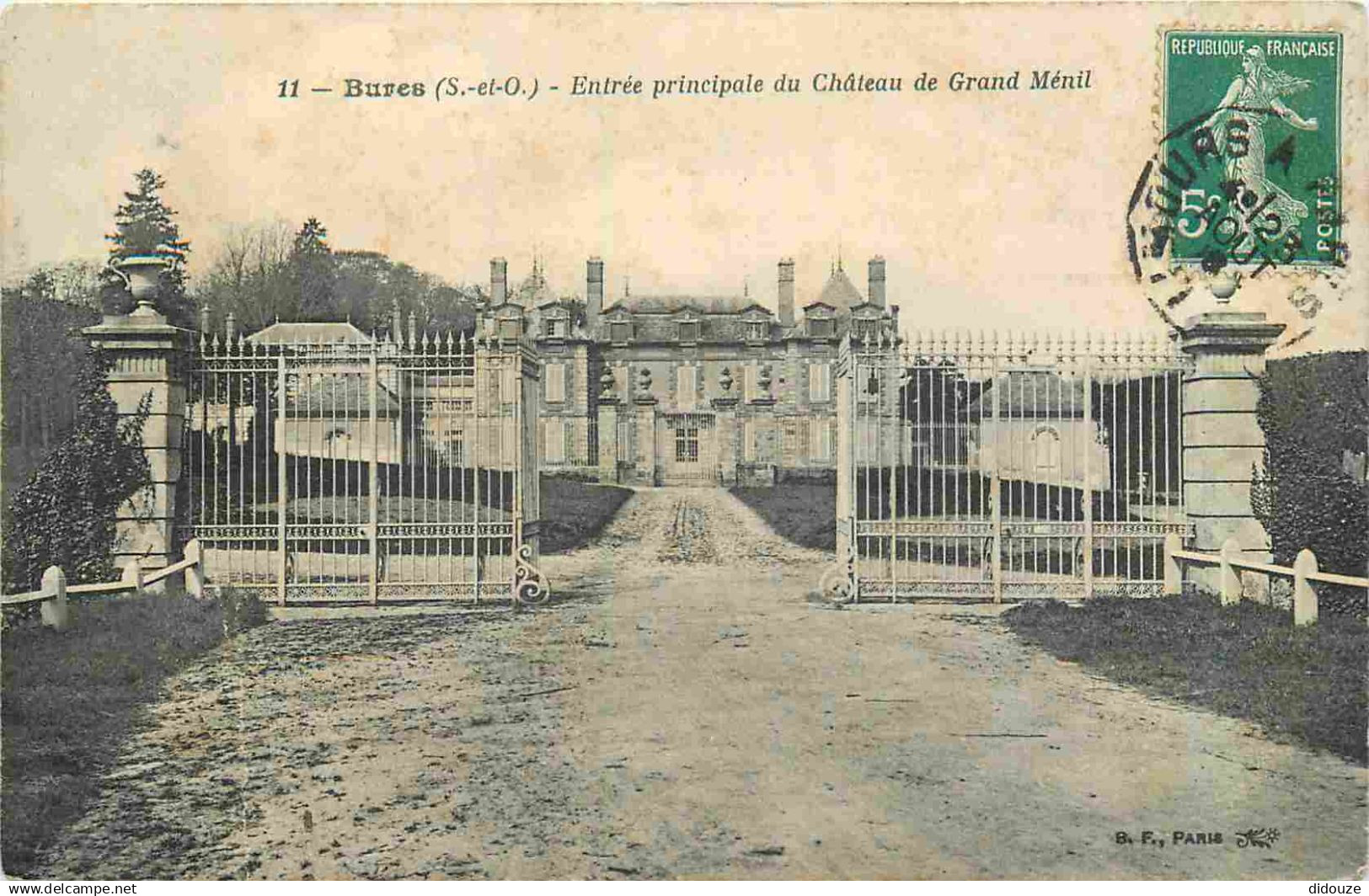 91 - Bures sur Yvette - Entrée principale du Château de Grand Ménil - CPA - Oblitération de 1908 - Voir Scans Recto-Vers