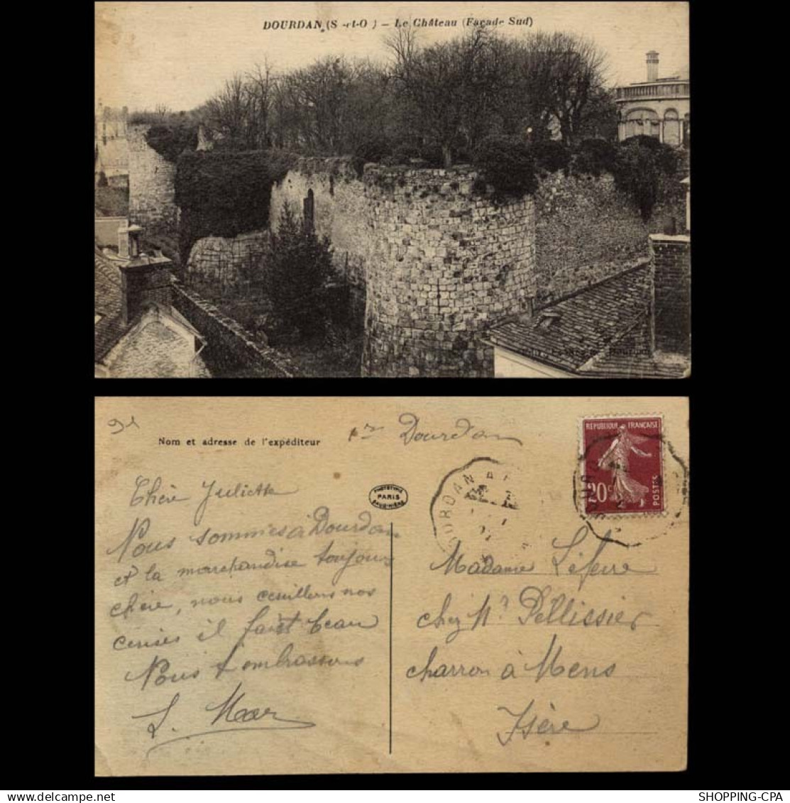 91 - Dourdan - Le chateau facade sud