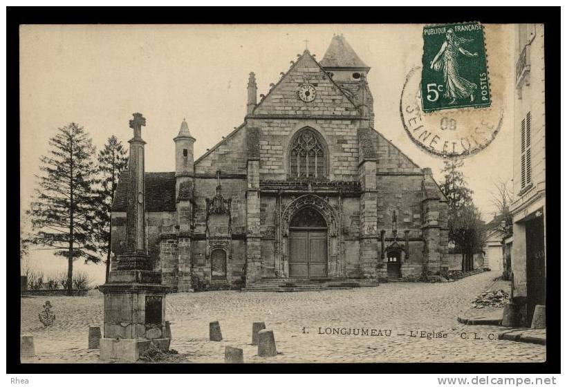 91 Longjumeau 1. LONGJUMEAU - L'Eglise eglise D91D K91345K C78345C RH006444