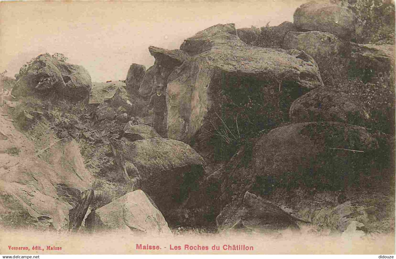 91 - Mennecy - Les Roches du Chatillon - Animée - CPA - Oblitération de 1927 - Voir Scans Recto-Verso