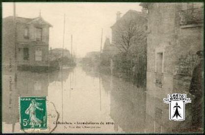 92 Colombes - Colombes - Inondation de 1910 5. Rue des Champarons - cpa