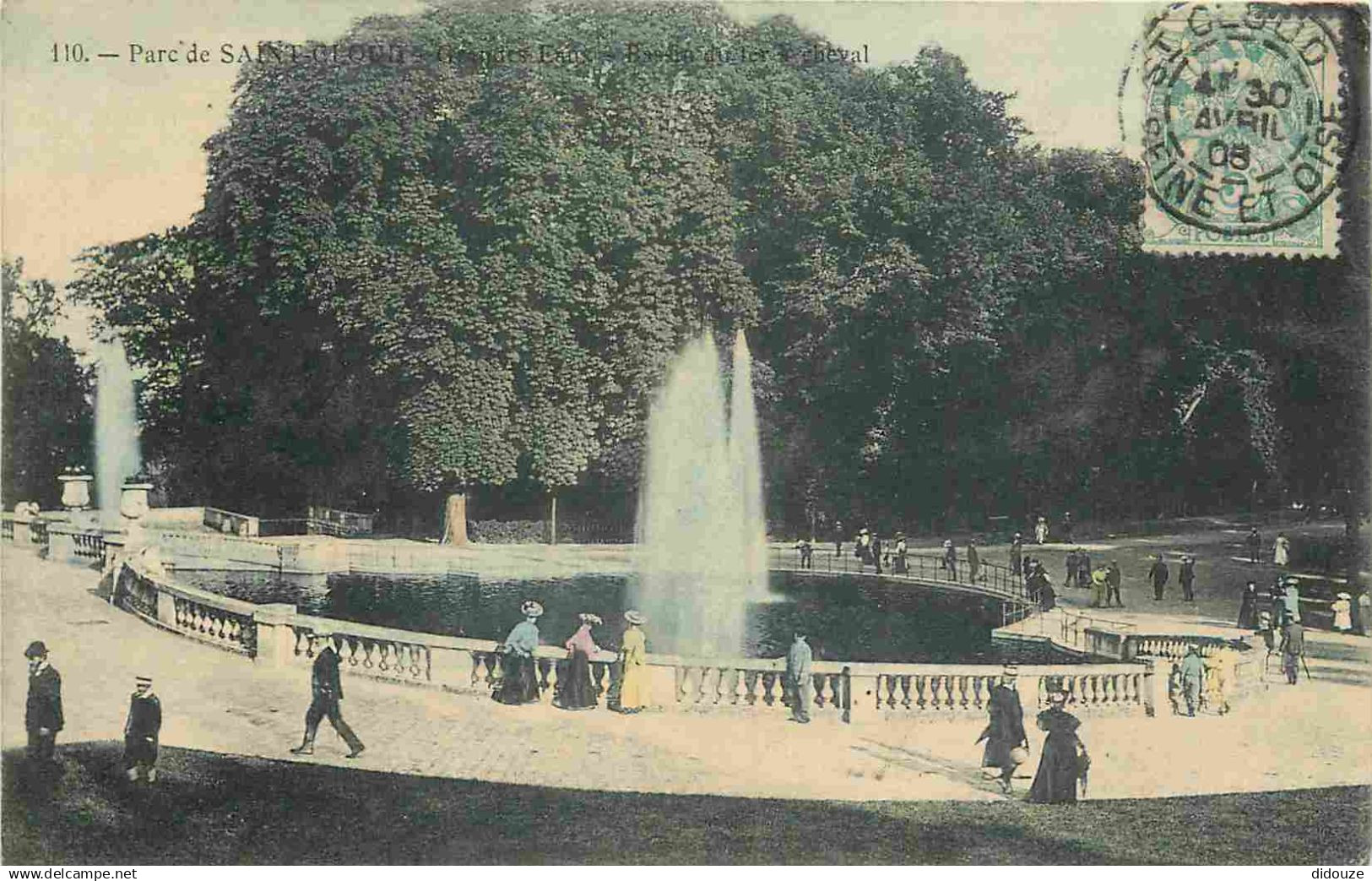 92 - Saint Cloud - Parc de Saint Cloud - Animée - Colorisée - CPA - Oblitération ronde de 1906 - Voir Scans Recto-Verso