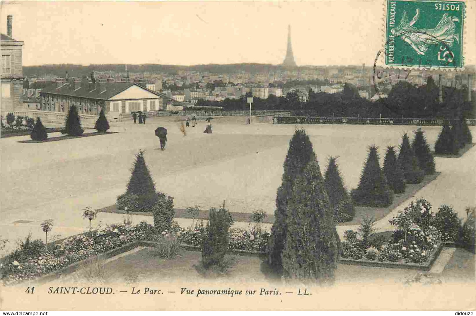 92 - Saint Cloud - Parc de Saint Cloud - Vue panoramique sur Paris - CPA - Voir Scans Recto-Verso