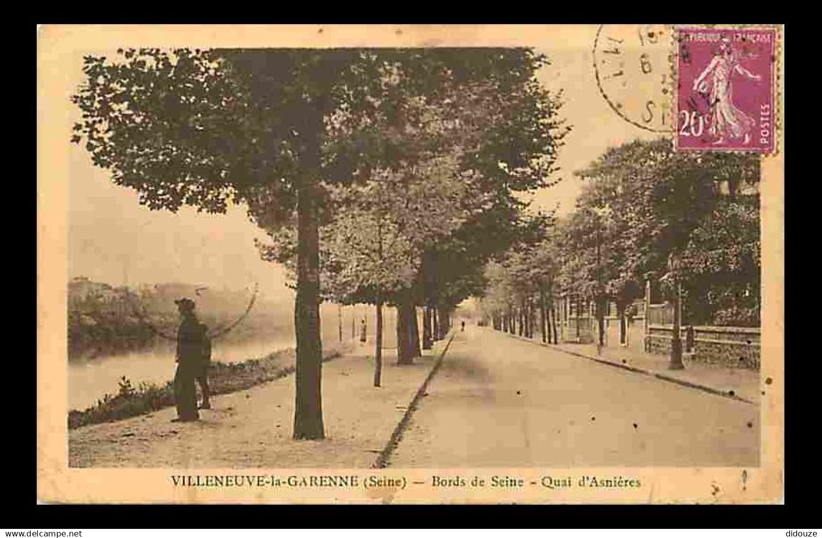 92 - Villeneuve la Garenne - Bords de Seine - Quai d'Asniéres - Animée - Oblitération ronde de 1935 - CPA - Voir Scans R