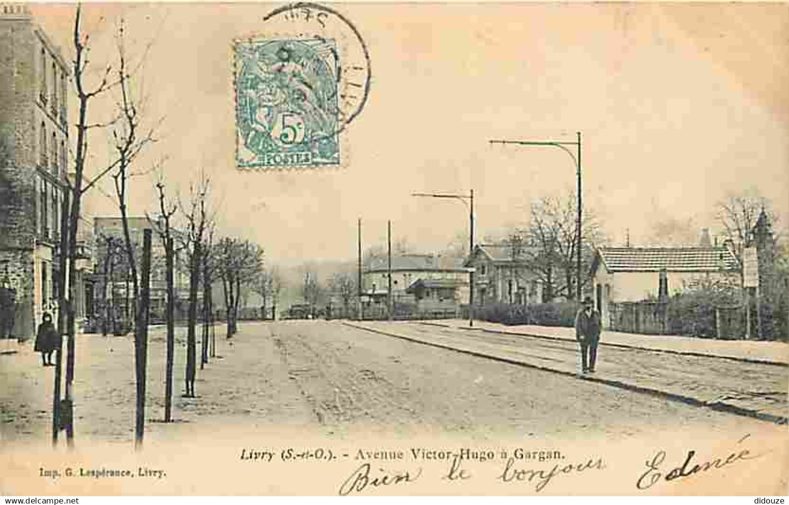 93 - Livry Gargan - Avenue Victor Hugo à Gargan - Animée - Précurseur - CPA - Voir Scans Recto-Verso