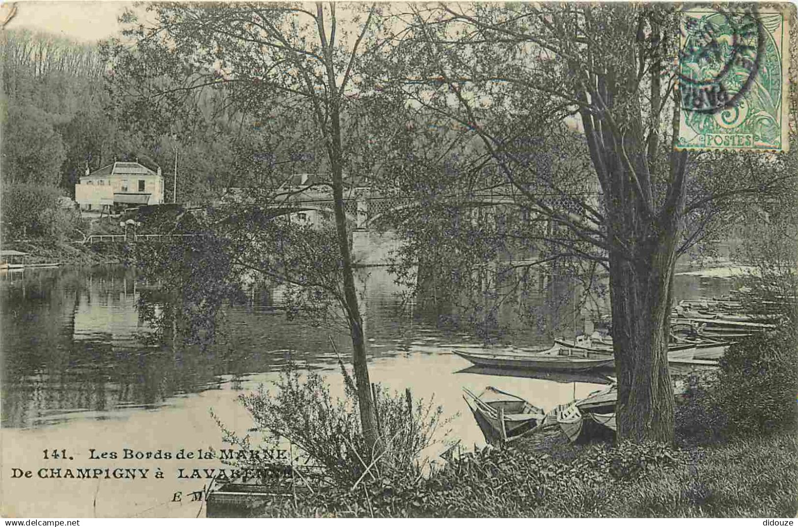 94 - Champigny sur Marne - Les bords de la Marne - de Champigny à La Varenne - CPA - Oblitération de 1907 - Voir Scans R