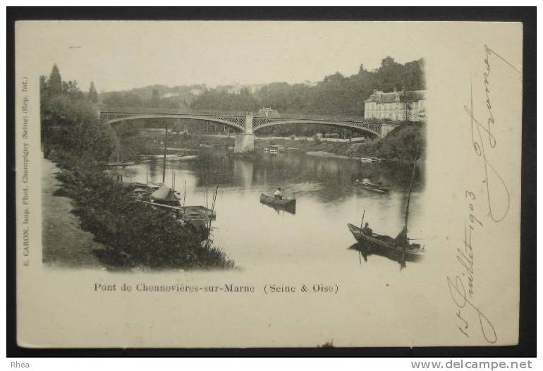 94 Pont de Chennevières-sur-Marne (Seine & Oise) nuage, carte nuage pont la marne D94D K94019K C78155C RH010893