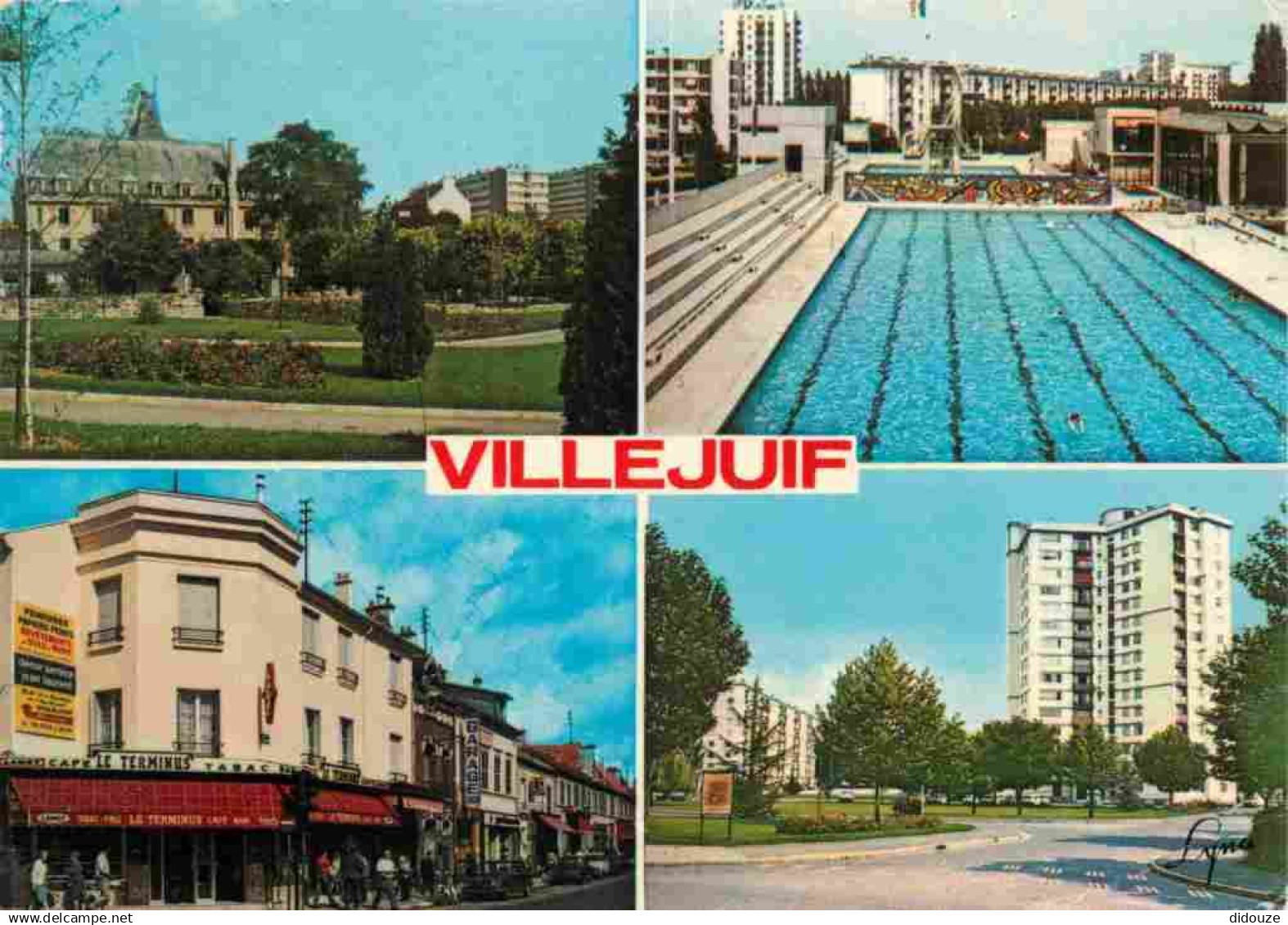 94 - Villejuif - Multivues - Piscine - Bar Tabac Le Terminus - CPM - Flamme Postale de Villejuif 94 - Voir Scans Recto-V