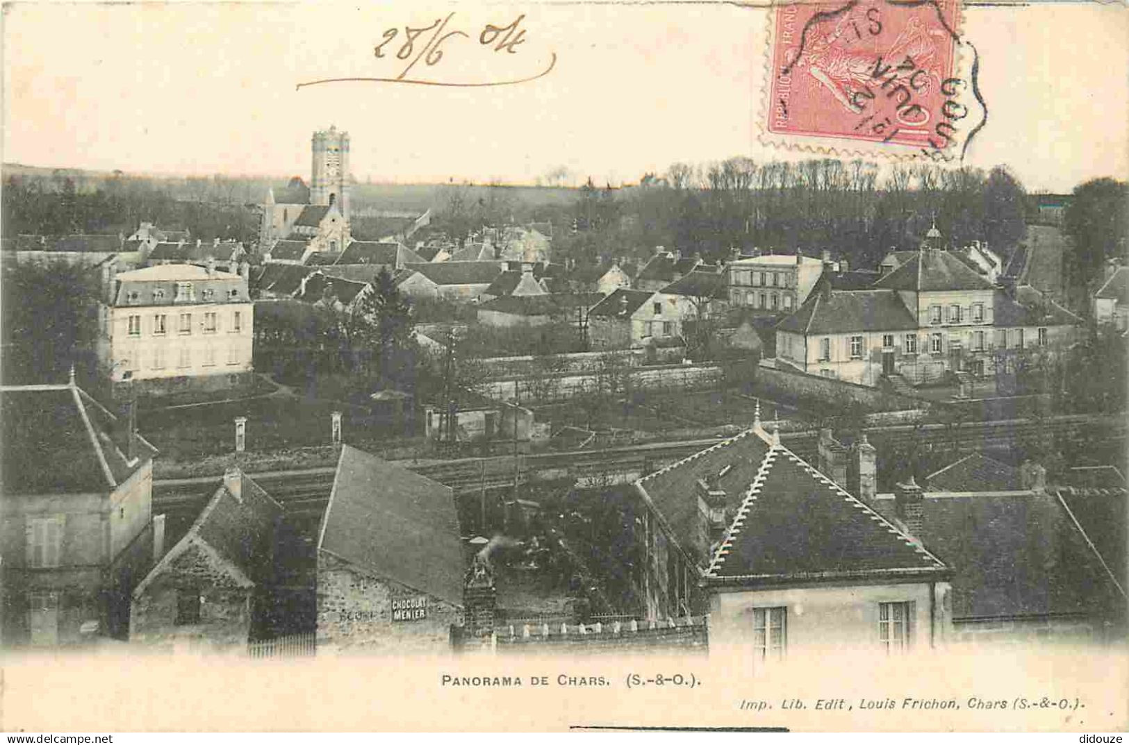 95 - Chars - Panorama - CPA - Oblitération de 1904 - Voir Scans Recto-Verso