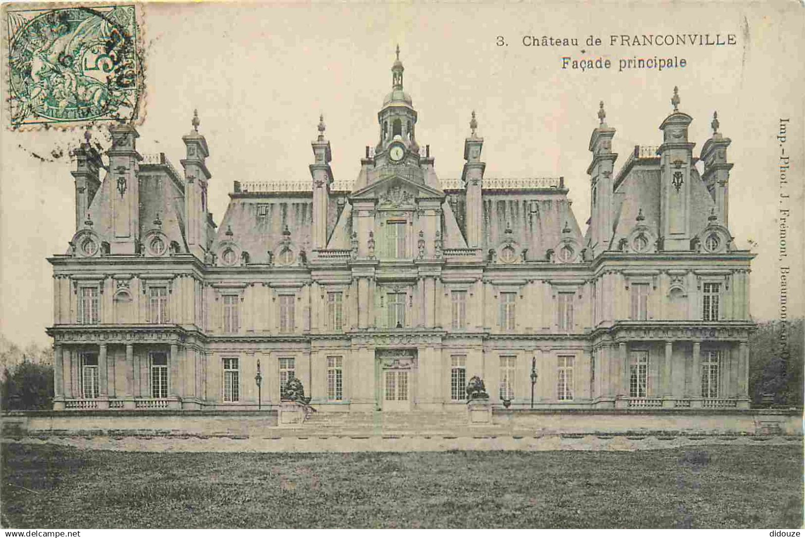 95 - Franconville - Château de Franconville - Façade principale - CPA - Oblitération - Voir Scans Recto-Verso