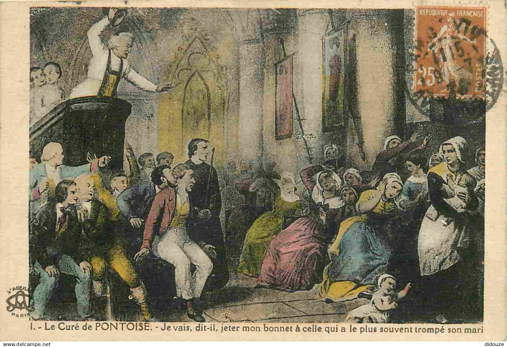 95 - Pontoise - Le Curé de Pontoise - illustration - CPA - Oblitération - Voir Scans Recto-Verso