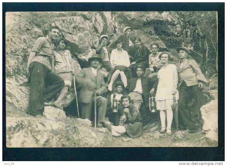 A2809 / Vintage Original Real Photo Village Borushtitsa / Maglizh region / 1929 photo Spelunkers with lanterns Bulgaria