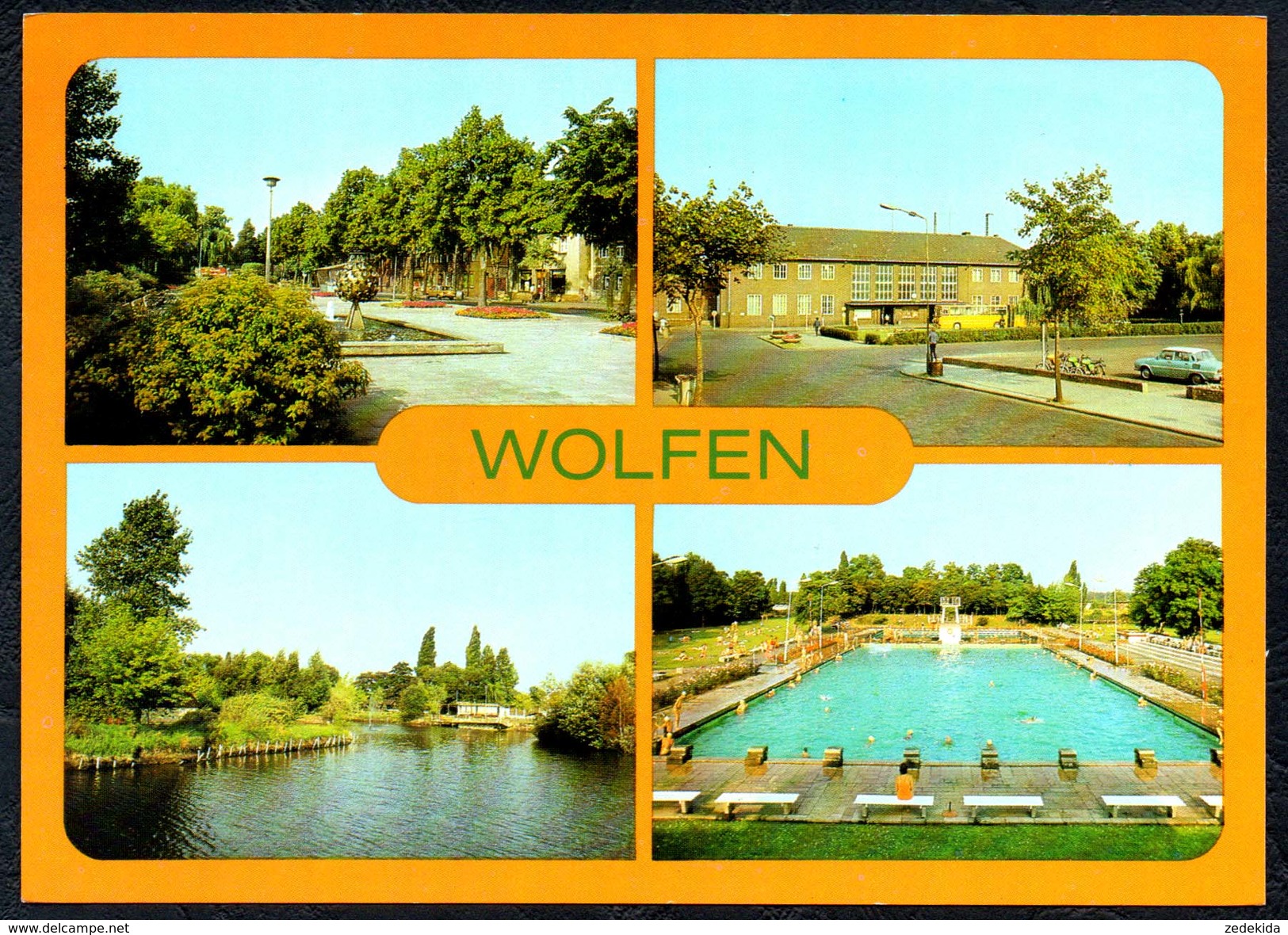 A8391 - alte MBK Ansichtskarte - Wolfen Kr. Bitterfeld - Freibad Ikarus Bus TOP