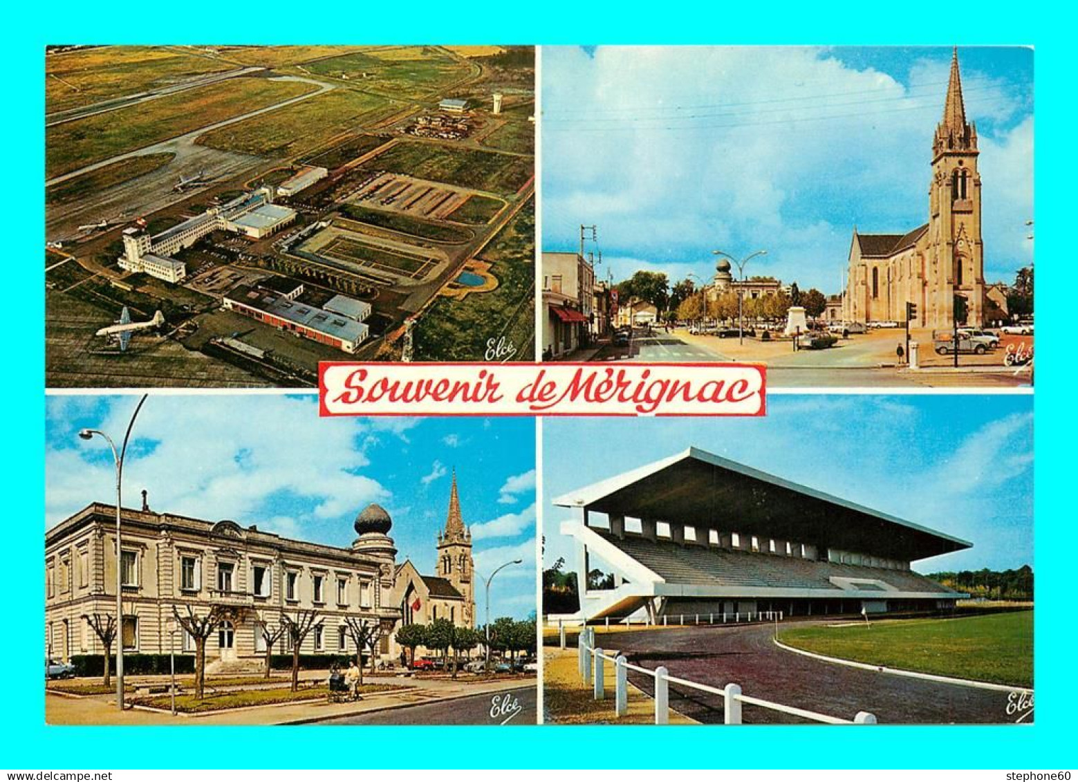 a901 / 275 33 - MERIGNAC Vue aÃ©rienne - Stade - Mairie - Eglise - Multivues