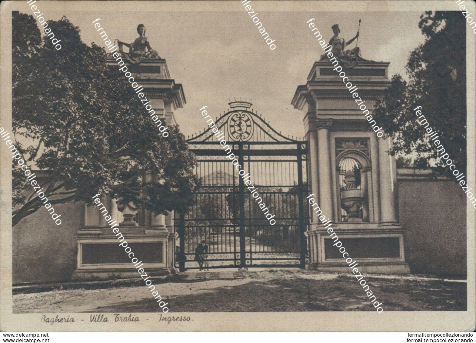 ab781  cartolina bagheria villa trobia ingresso provincia di palermo