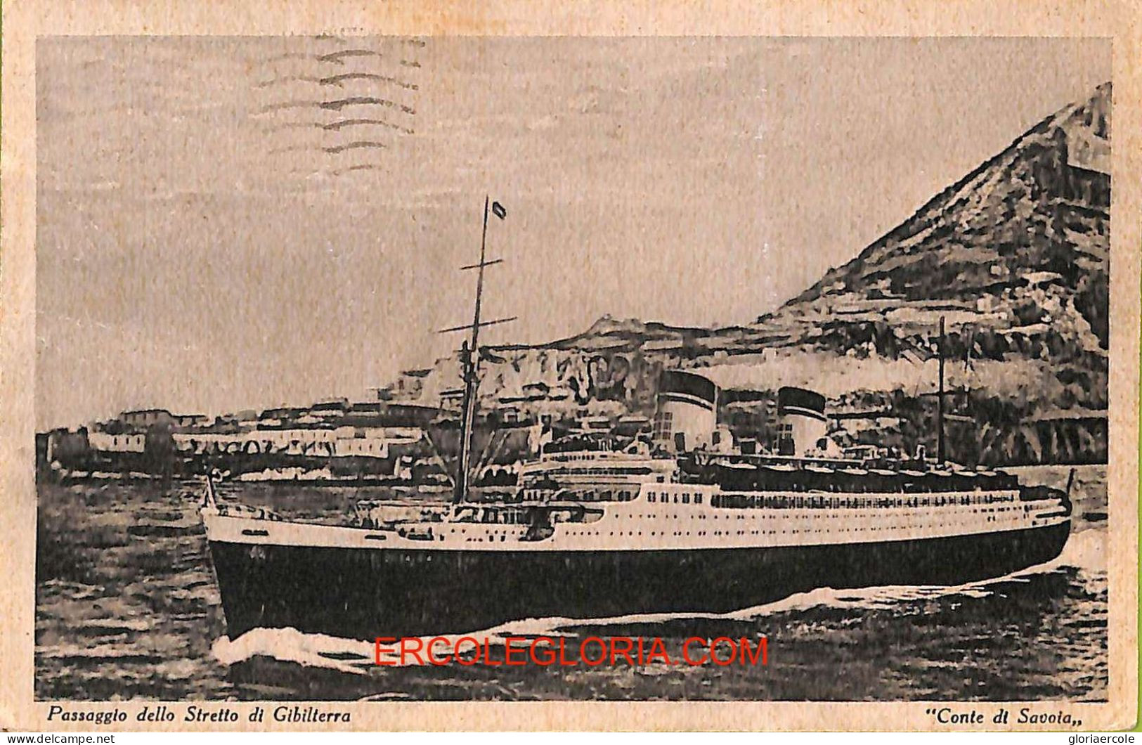 ac6296  - GIBRALTAR - VINTAGE   POSTCARD - Passagio dello Stretto di Gibilterra