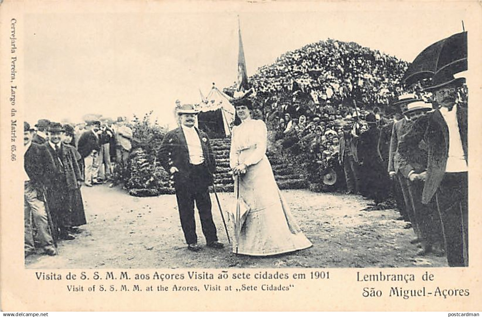 Açores - SÃO MIGUEL - Visita de S.S. M.M. Aos Açores Visita aõ sete cidades em 1901 - Ed. Cervejaria Pereira