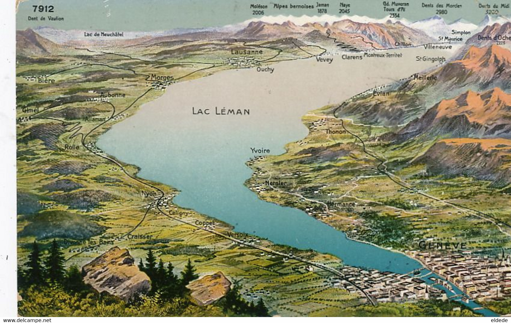 Aerial Map Yvoire  Hermance Meillerie Gingolph Celigny Coppet  Nyon Allaman Aubonne envoi Chapois Andelot Jura Train