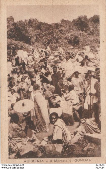 CARTOLINA VIAGGIATA ABISSINIA IL MERCATO DI GONDAR ETIOPIA (ZX1056