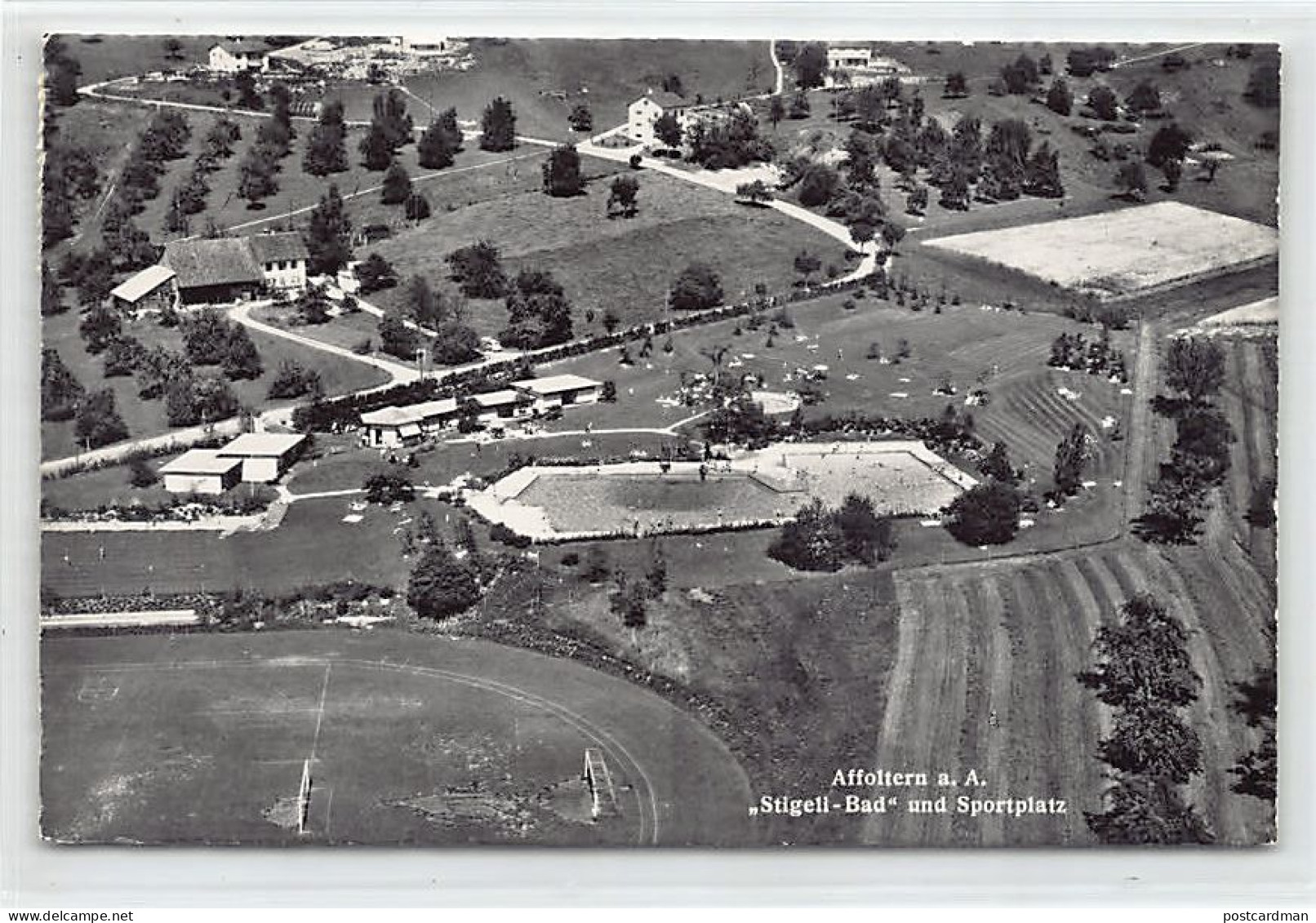 AFFOLTERN AM ALBIS (ZH) Luftansicht - Stigeli-Bad und Sportplatz - Verlag Photoglob-Wehrli 1929