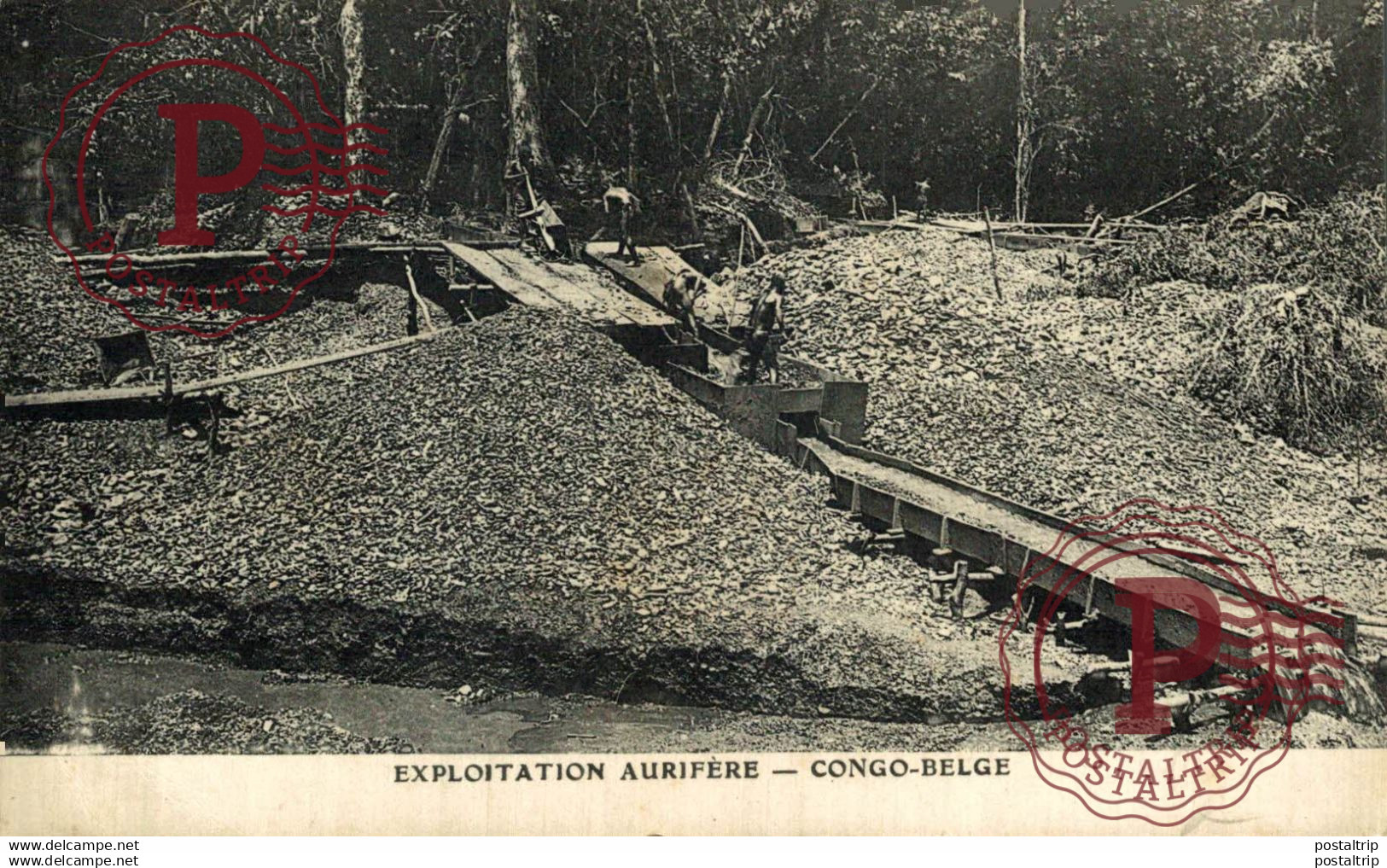 AFRICA. CONGO - CONGO BELGE. EXPLOITATION AURIFERE, MINA. MINE.