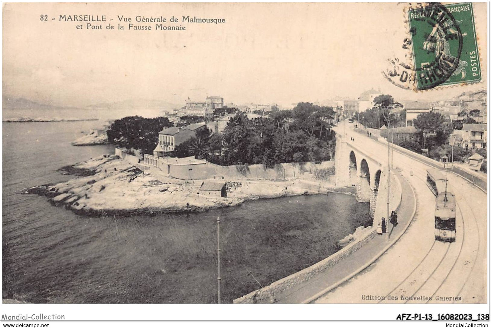 AFZP1-13-0070 - MARSEILLE - vue générale de malmousque et pont de la fausse monnaie