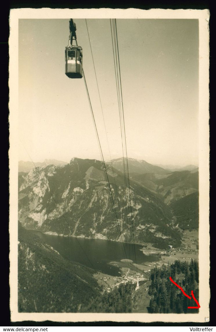 AK 1940 Seilschwebebahn Ebensee Feuerkogel, Blick auf Ebensee und Traunsee + SST