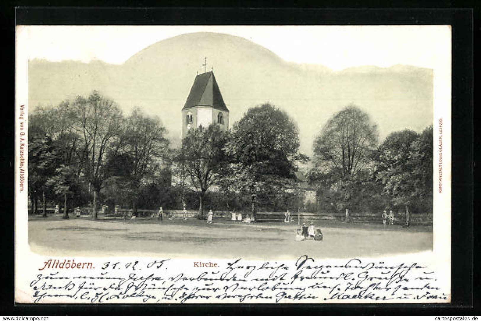 AK Altdöbern, Blick auf die Kirche