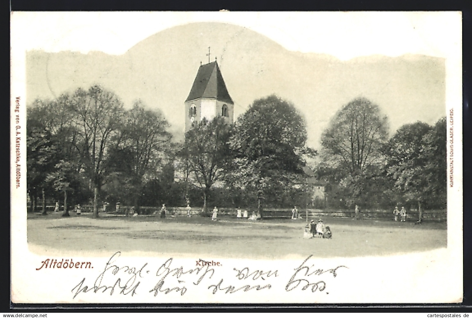 AK Altdöbern, Blick auf die Kirche