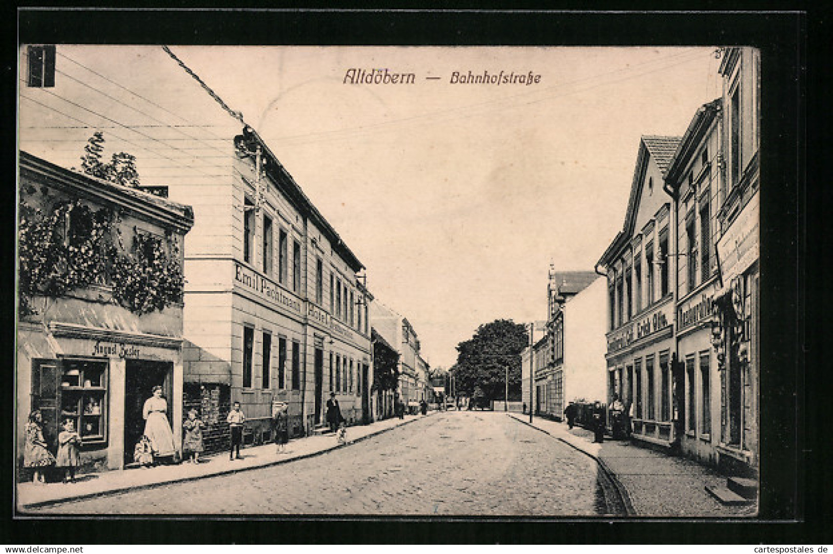 AK Altdöbern, Hotel-Restaurant von Emil Pachtmann in der Bahnhofstrasse