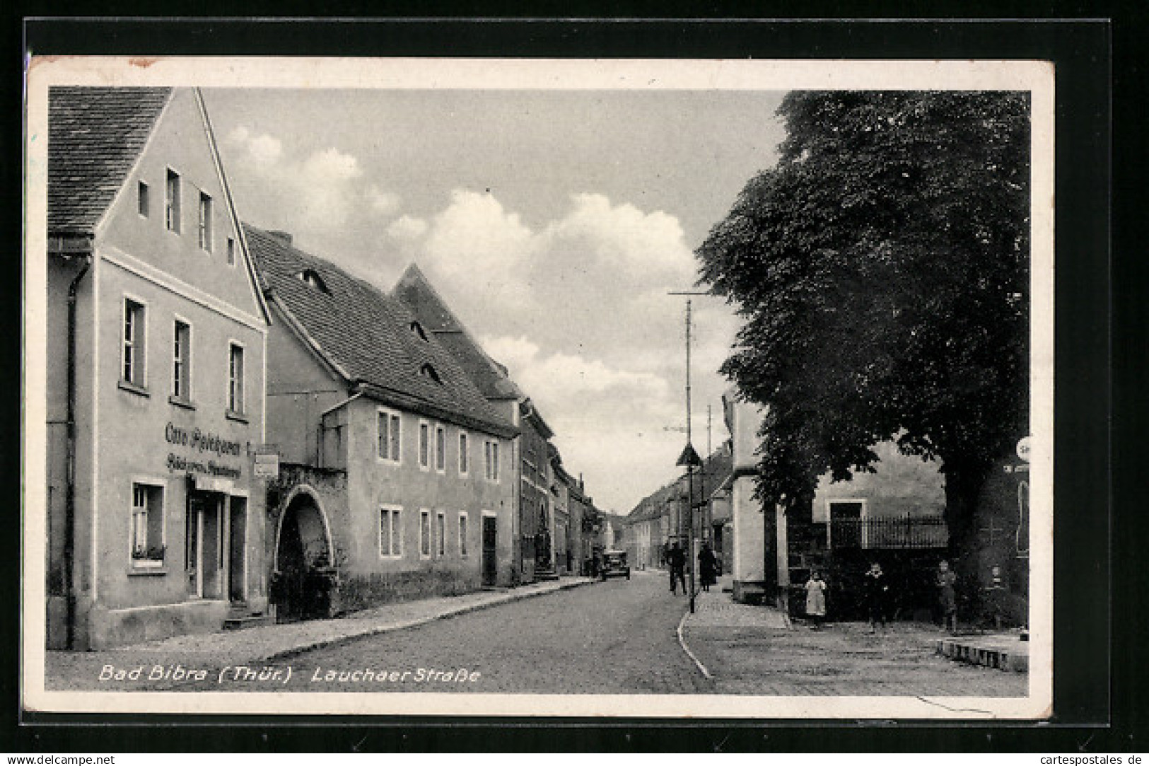 AK Bad Bibra /Thür., Lauchaer Strasse mit Bäckerei & Konditorei von Otto Reichardt