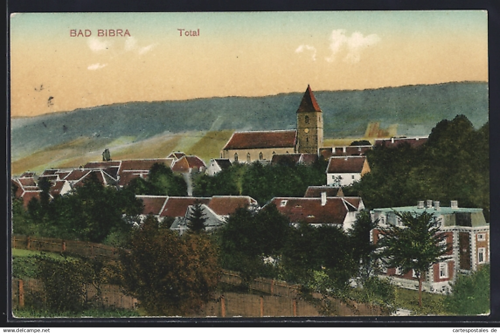 AK Bad Bibra, Totalansicht mit Kirche