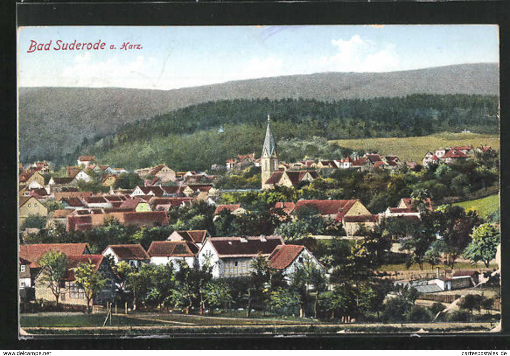 AK Bad Suderode am Harz, Totalansicht mit Kirche