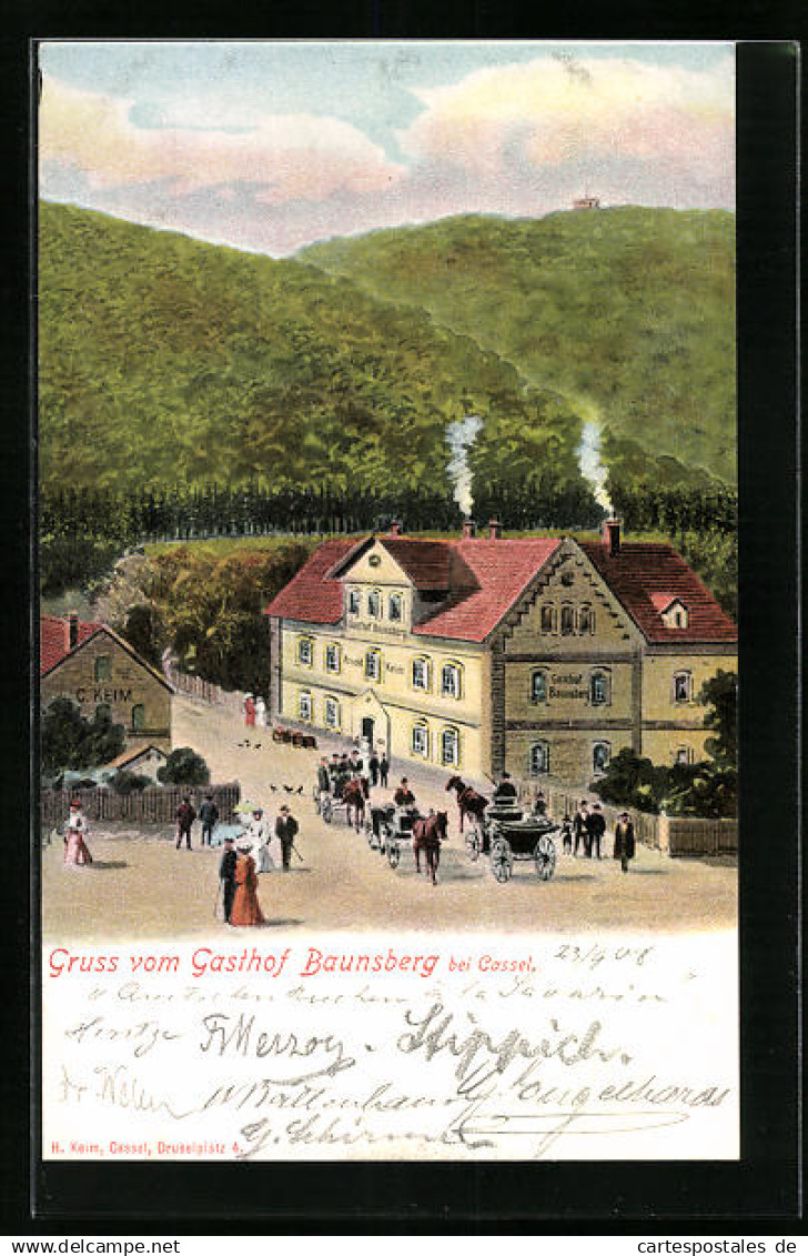 AK Baunatal, Gasthof Baunsberg aus der Vogelschau