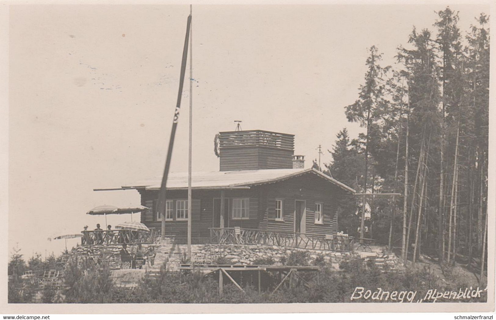 AK Bodnegg Alpenblick NS Flagge Restaurant Gasthof Baude Hütte a Grünkraut Waldburg Tettnang Meckenbeuren Wangen Allgäu