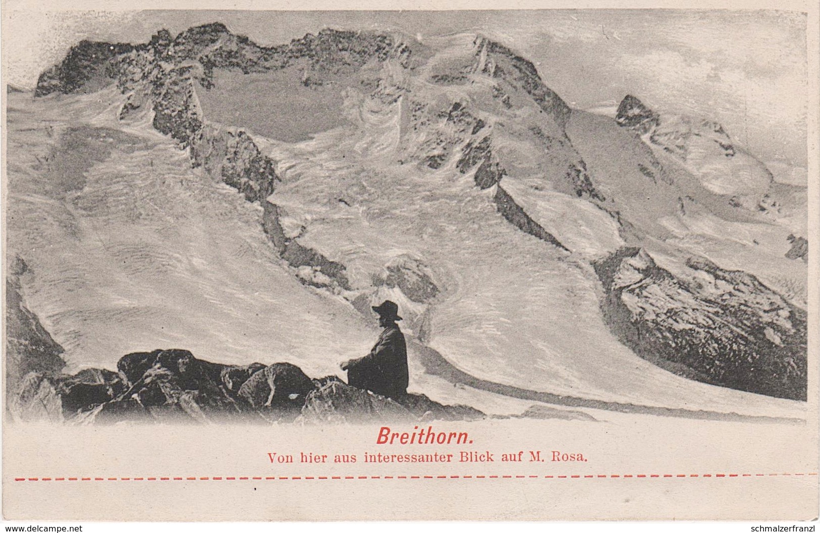 AK Breithorn Blick Monte Rosa Dufourspitze Gletscher Glacier a Zermatt Täsch Alpen Alpes Wallis VS Suisse Schweiz Swiss