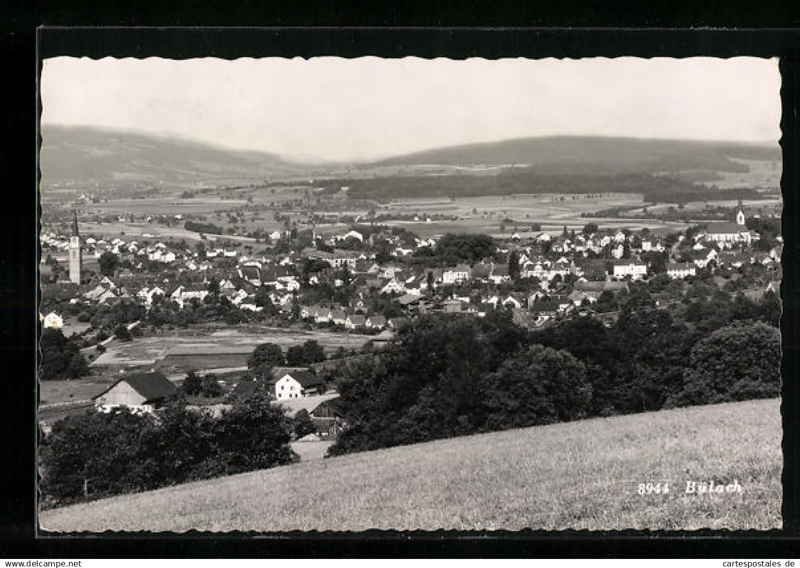 AK Bülach, Ortsansicht mit Umland