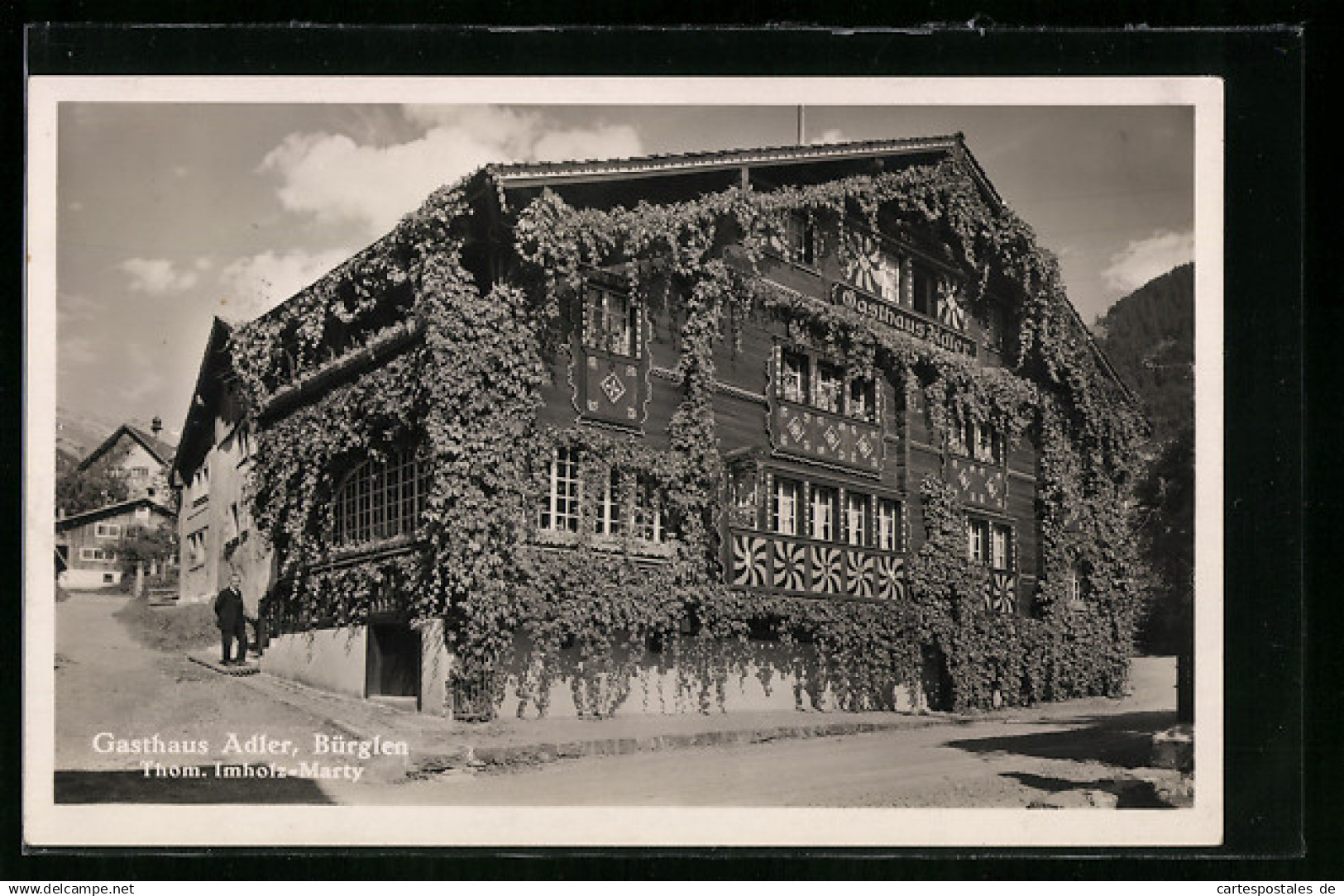 AK Bürglen, Gasthaus Adler bei Schönwetter