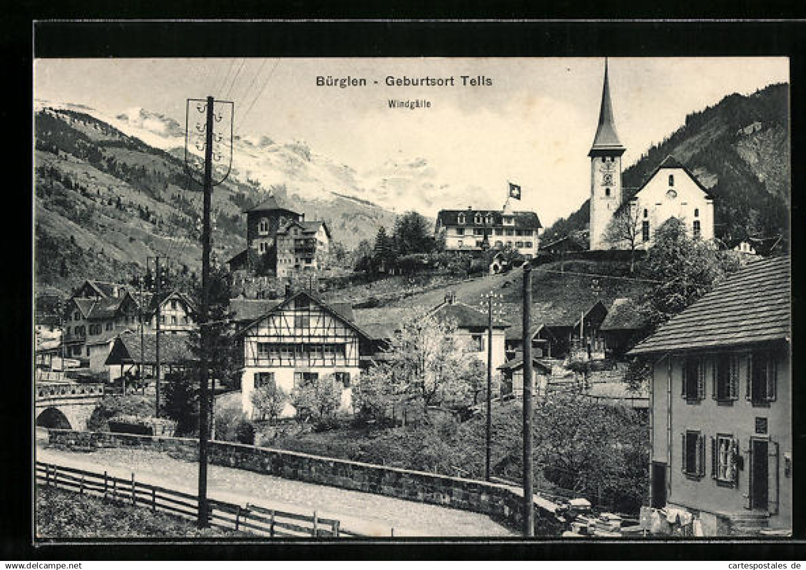 AK Bürglen, Partie mit Kirche, Geburtsort Tells