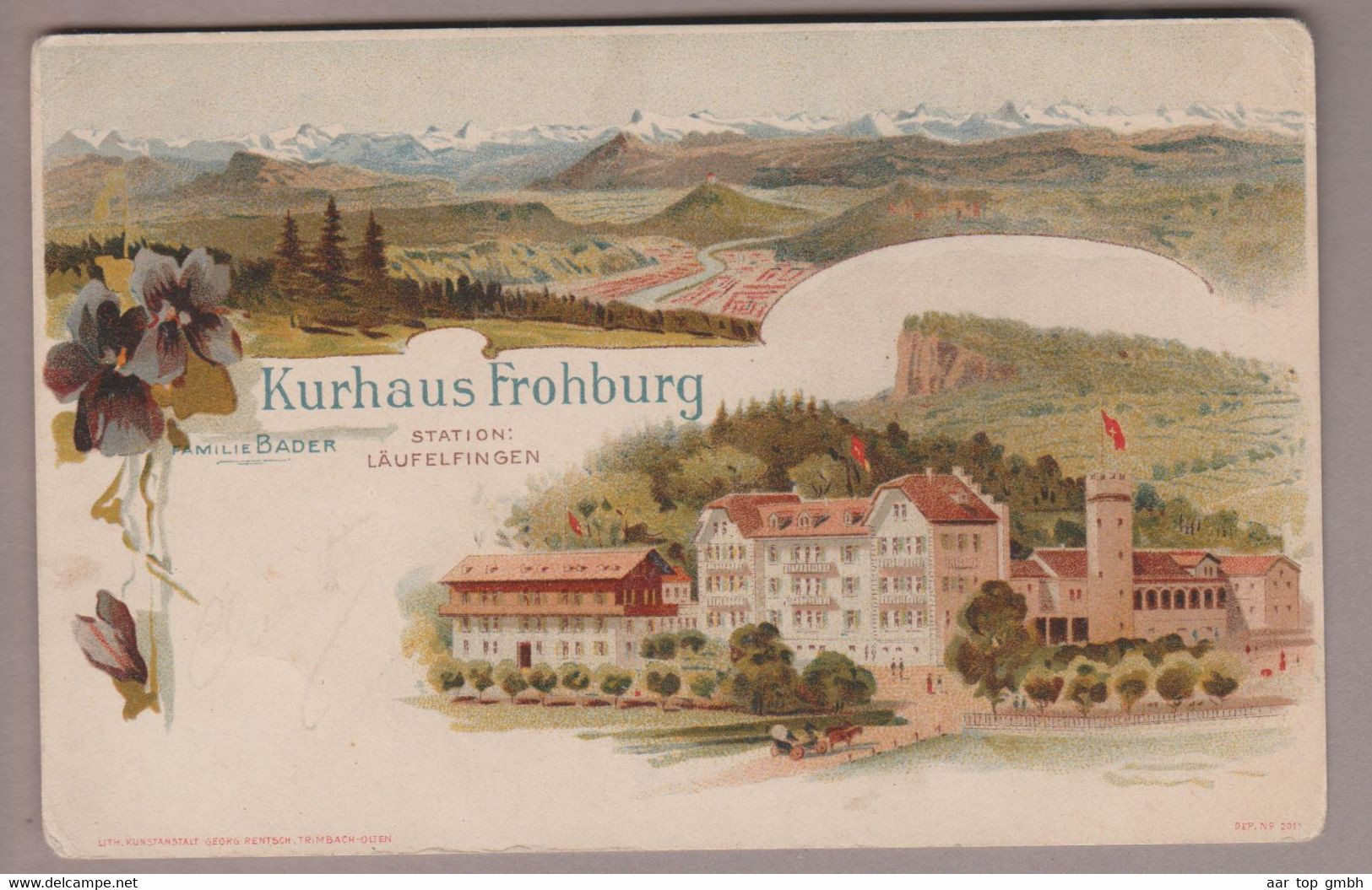 AK CH BL Läufelfingen Kurhaus Frohburg 1906-07-07 Georg Rentsch #201 Litho