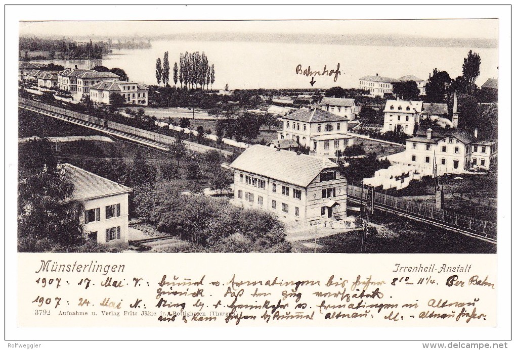 AK CH TG MÜNSTERLINGEN Irrenheil-Anstalt ~1907 Foto Fritz Jäckle