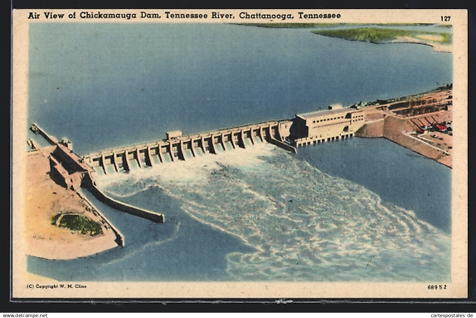 AK Chattanooga, TN, Air View of Chickamauga Dam, Tennessee River